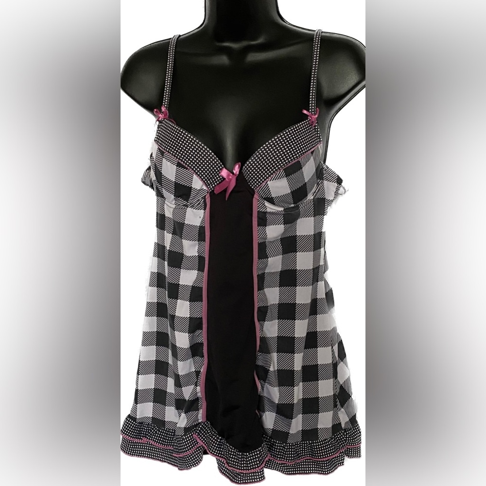 Never Naked BLK/WHT Push up Nightgown, M *P1060